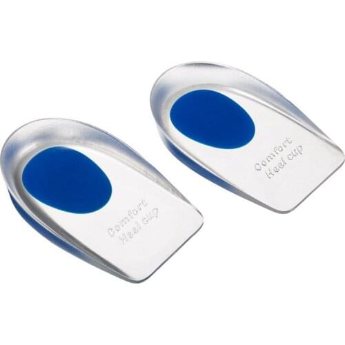 2pc Mens Silicone Gel Heel Cups Heel Seats Foot Orthotic Cushions Insoles For Plantar Fasciitis Heel Spurs Heel Pain Foot Care