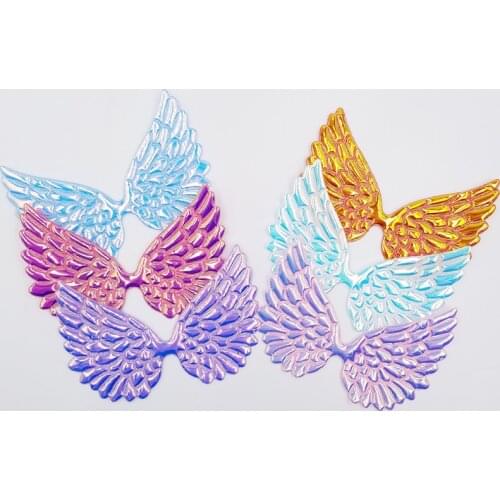 20pcs/Lot 9*6.5CM PU Angel Wing Padded Appliques For Children Headwear Hair Clip Accessories And Garment Accessories