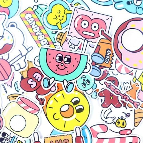 38pcs cute candy stickers waterproof cartoon stickers for notebook phone laptop bicycle scrapbooking album decals sticker