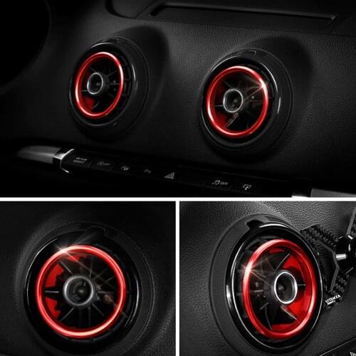 Air Condition Air Vent Outlet Ring Cover Trim Decoration Sticker For AUDI A3 S3 8V 2013-2020 Q2 SQ2 Accessories Car-Styling 4pcs