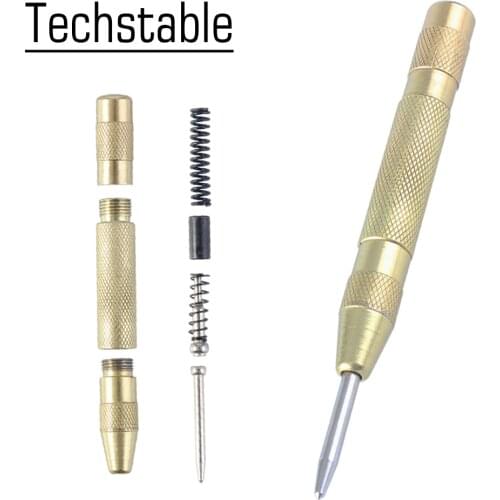 5 Inch Automatic Center Pin Punch Spring Loaded Marking Starting Holes Tool Wood Press Dent Marker Woodwork Tool Drill Bit