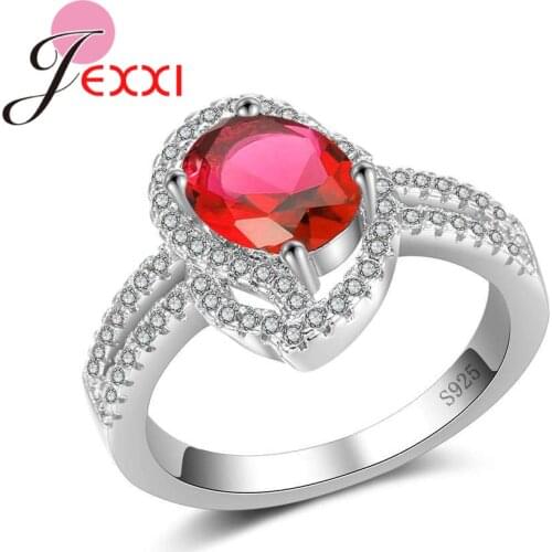 Fast Shipping Ellipse Super Shiny Crystal Cubic Zirconia Finger Rings For Women Ladies Jewelry Gift 925 Sterling Sinver