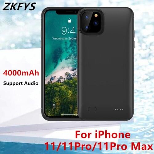 ZKFYS 4000mAh Battery Charger Case For iPhone 11 Pro Max Battery Case Power Bank Cover For iPhone 11 Pro Charging Powerbank Case
