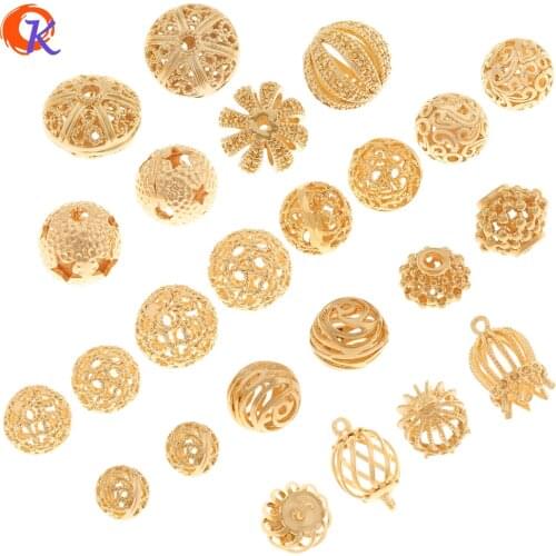 Cordial Design 50Pcs Jewelry Accessories/Hollow Beads/Genuine Gold Plating/Hand Made/Jewelry Findings Component/DIY Beads Making
