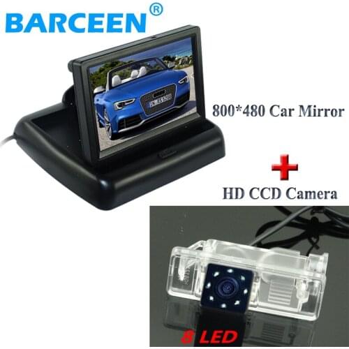 In-Dash 4.3" lcd color car screen monitor +wide view lens angle 8 led lights car parking camera for Benz Viano vito