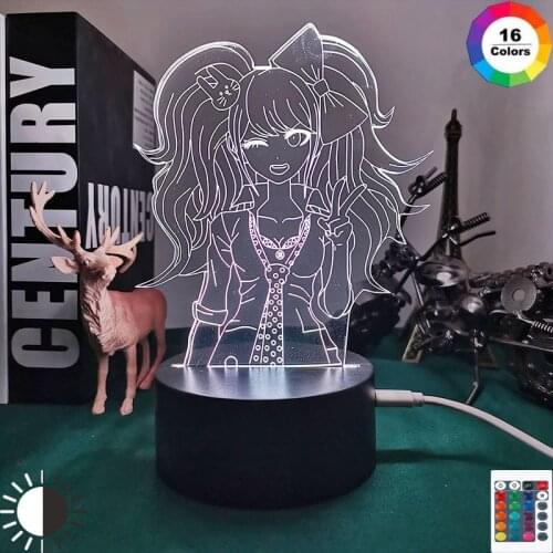Danganronpa Junko Enoshima Led Night Light Lamp for Room Decor Kids Child Gift Danganronpa Acrylic Desk Lamp Junko Enoshima
