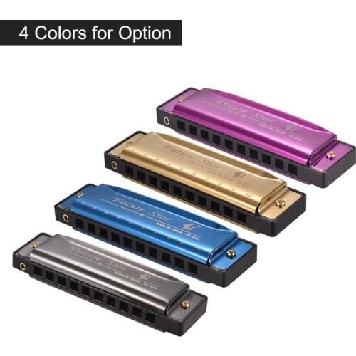 C Key Diatonic Harmonica Mouthorgan & ABS Reeds Mirror Surface Design 10 Holes harmonica Musical instrument 4 Colors Music Gift