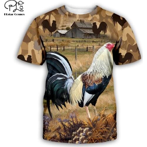 Men for women 3D Printed t shirts rooster t-shirt tees shorts sleeve Harajuku Apparel hip hop summer streetwear style-2