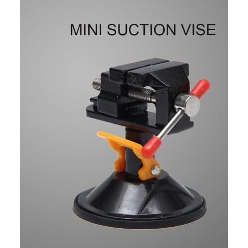 Mini Suction Vise Clamp Bench Clamp Universal Table Vise Vacuum Base 360 Degrees Swiveling for DIY Sculpture Craft Carving