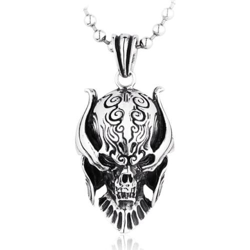 Garo stainless steel punk biker pendant rock titanium men personality chain necklace cool jewelry