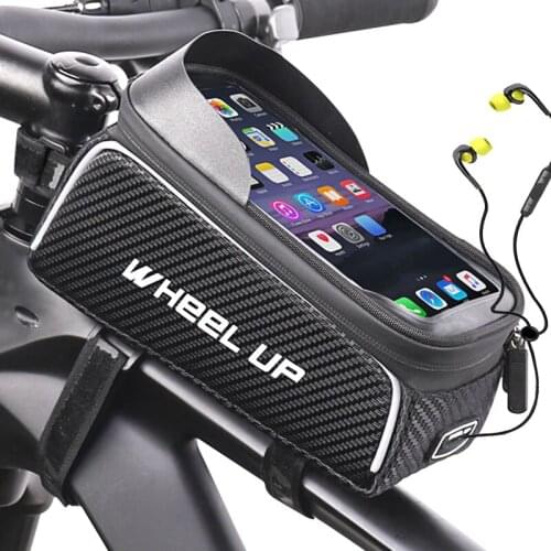 WHEEL UP Rainproof Bike Top Tube Bag Touch Screen Bicycle Bag 6.5 Inch Mobile Phone Case Cycling Frame Bag Bike Accessories