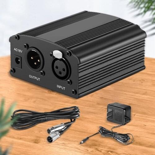 Portable 1 Channel 48V USB Phantom Power USB Cable XLR 3Pin Microphone Cable for Any Condenser Microphones Accessories