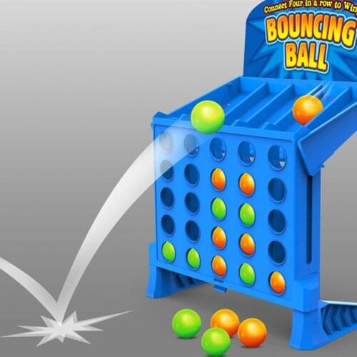 Bouncing Shots Educational Toys for Kids Children Portable Jumping Ball Four-Line Board Game Toy For Children Multiplayer Game