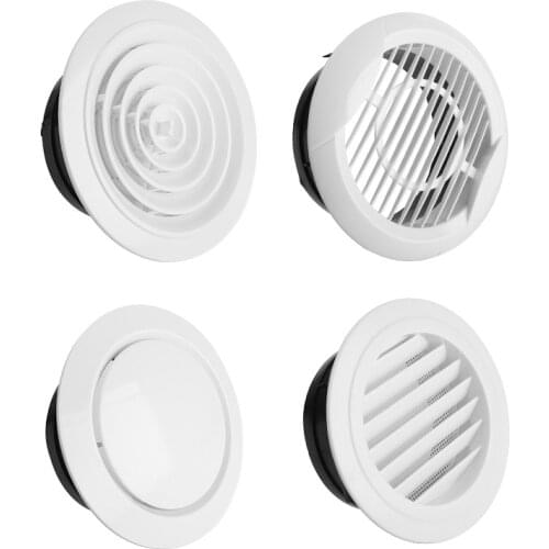 Adjustable Air Ventilation Cover Round Ducting Ceiling Wall Hole Abs Air Vent Grille Louver Kitchen Bath Air Outlet Fresh System
