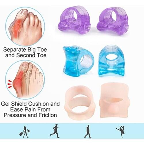 Blue/Purple Silicone Gel Outdoor Hiking Household Toenail Correction Tool Comfortable Toe Separator Foot Care Tool