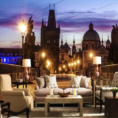 Modern Large 3D Wallpapers City Night Photo Wallpapers For Living Room TV Background Wall Papers Home Decor Bedroom Landscape