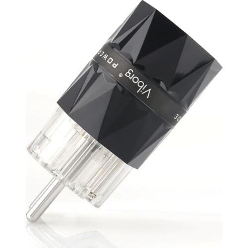 Viborg VE503R Top Clear Pure Copper Rhodium Plated EU Plug Type Schuko Power Plug Hifi Connectors