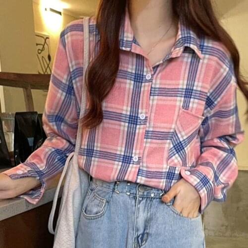 Женские рубашки в клетку VONDA China At AliExpress