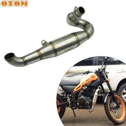 OTOM Universal Motorcycle ATV Snail Exhaust Muffler Pipe MS-1 Stainless Steel For Made in China Cars T4 MX6 Pit Dirt Bike Enduro