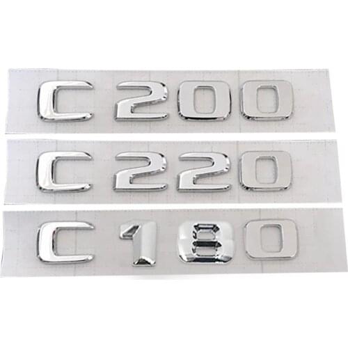High Quality 3D Chrome Discharge Capacity Car Model Refitting Badge Sticker Car Trunk Rear Emblem Badge Chrome Letters For Merc