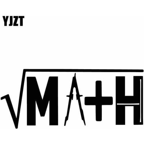 YJZT 16CM*6.7CM Math Radical Sign Mathematics Poster Vinly Decal Car Sticker Black/Silver C27-0342