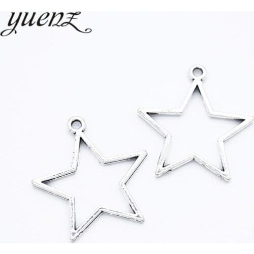 YuenZ 15pcs Antique silver color alloy Metal Pentagram pendant Charms for Jewelry Making Diy Handmade Jewelry 29*28mm L334