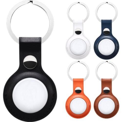 Pu Leather Protective Sleeve Case Cover For Apple Airtag Tracker Location Protector For Iphone Airtags Keychain Smart Accessory