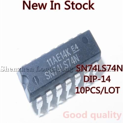 10PCS/LOT NEW 74LS74 SN74LS74N DIP-14 Logic Trigger Chip IC