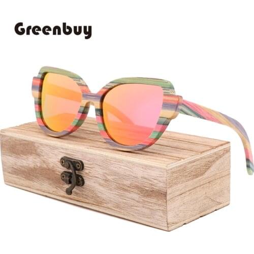2020 New Colorful Fashion Bamboo Womens Sunglasses Mens Polarized Sunglasses UV400 Customizable Logo
