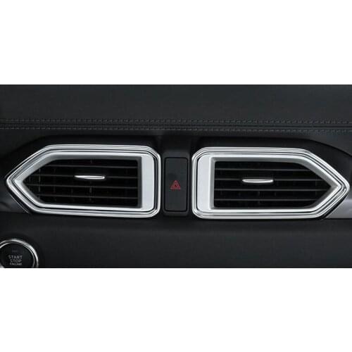 ABS Chrome For Mazda CX-5 CX 5 2017-2020 Accessories Car middle air outlet Decoration Cover Trim car sticker Car Styling 2pcs