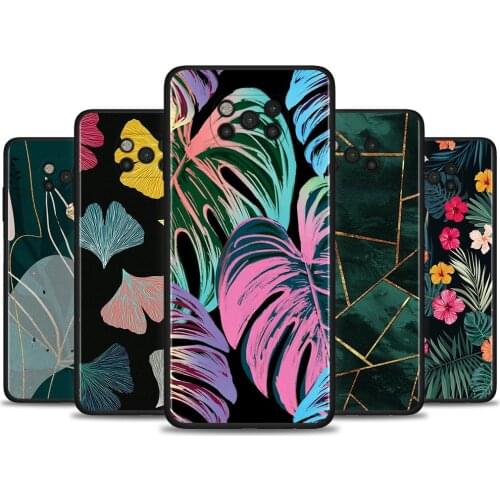 Green Tropical Leaves Caso for MI 11 Ultra 10 10T 9T Pro Shell For MI Poco F3 M3 X3 NFC Pocophone F1 Funda for Mi Note 10