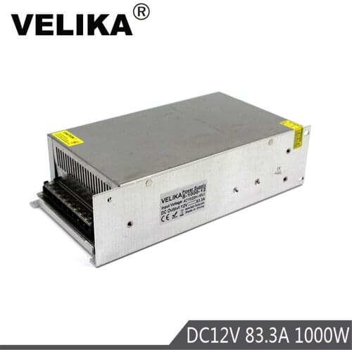 Switch Power Supply 12V 83.3A 1000W Driver Transformer 220V 110V AC to DC12V Output SMPS for LED Strip Light lamp CNC CCTV Motor