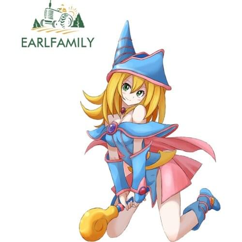 EARLFAMILY 13cm x 8.3cm for Dark Magician Girl Yu-Gi-Oh Camper Car Sticker Waterproof Windshield Decal RV Laptop Car Assessoires