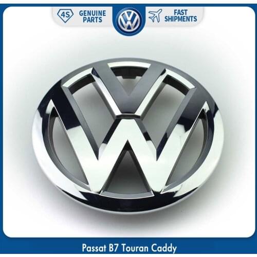 Chrome Front Grille Badge Emblem Decal 135mm for VW Volkswagen Passat B7 Touran Caddy 1T0 853 601 E