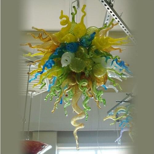 Custom Decorative Mouth Blown Glass Chandeliers Customized Colored Hand Blown Glass Chandelier for KTV Decor