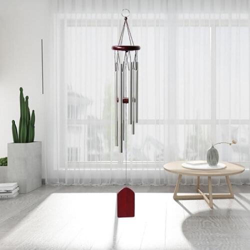 Solid Wood 6/18 Aluminum Tube Wind Bell Wall Hanging Wind Chime Garden Balcony Porch Entrance Hanging Decor Christmas Home Decor
