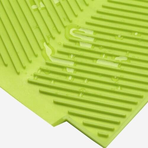 Kitchen Antislip Drain Silicone Pad Heat Insulated Storage Mat Baking Cushion Silicone Dish Drying Mat Flume Folding Draining