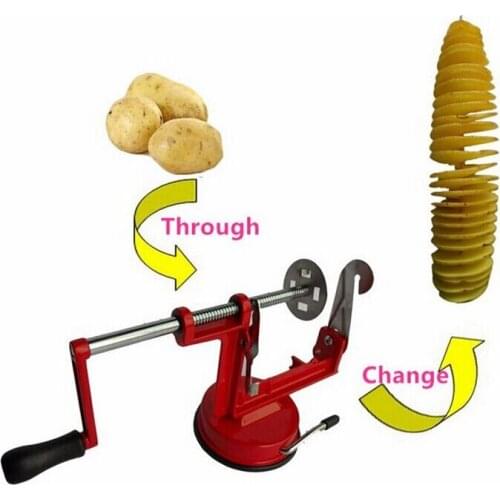 Multifunction stainless steel Tornado Spiral Potato Slicer Manually sweet potatoes machine / potato slicer kitchen cooking tool