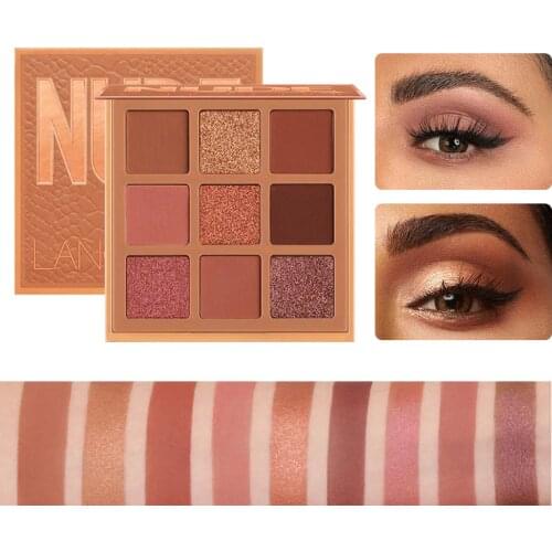 Mode eyeshadow palette 9 Kleuren Matte Oogschaduw palette Glitter oogschaduw Make-Up Naakt Make set Korea Cosmetica