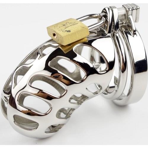 Male Chastity Device Stainless Steel Chastity Cage With Spikes Ring Metal Cock Cage Chastity Belt Penis Lock Sex Toys Bondage