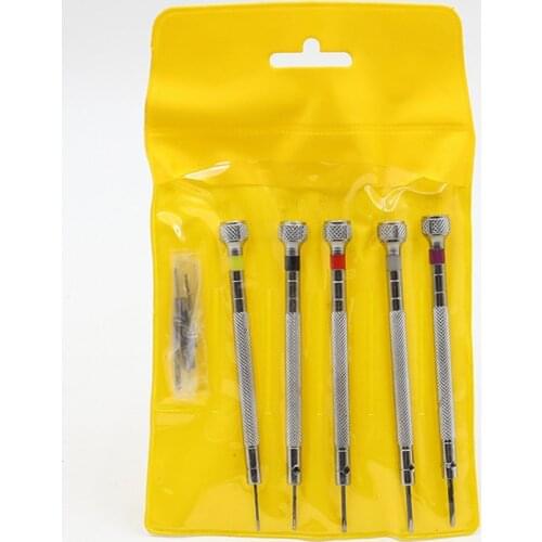 5pcs Screwdriver And Cutter Head Watches Tools Repair Kit Clock Multi Size Band Removal Mini Silver Link Pins Watchmakers Tool