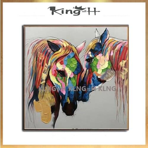 Wall Art 100% Handpainted Horse Lovers on Canvas Modern Abstract Pictures Animal Oil Paintings for Home Decor