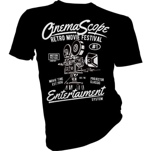 2019 New Fashion Men Tee Shirt Cinema Scope, Movie, Camera, Style Adult Unisex & Female T-Shirt