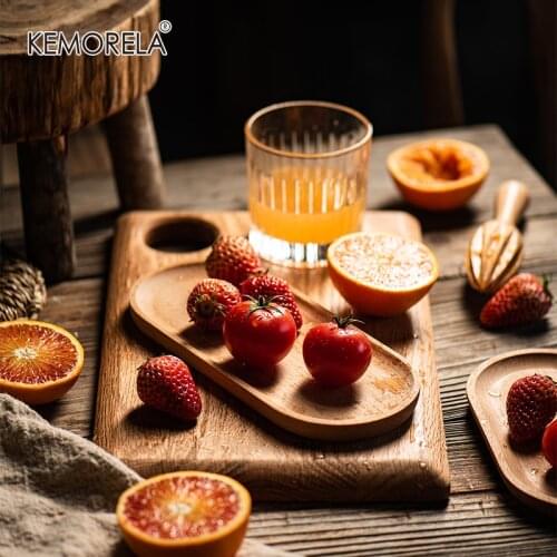 Solid Wood Oval Tray Mini Dinne Plate Household Tableware For Home Childrens Tableware Decorative Tray Plate Kitchen Supplies