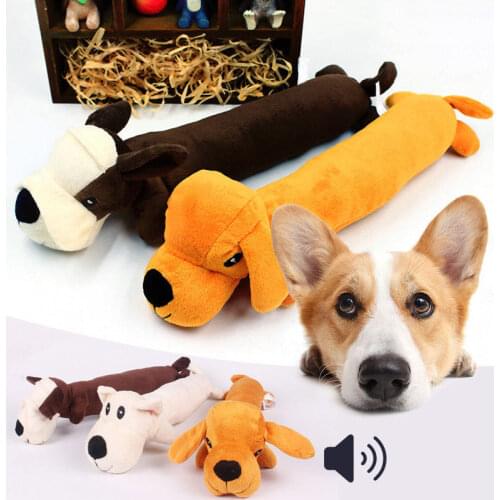 28 cm Funny Fleece Durable Pet Puppy Plush Sound Cartoon Dog Cat Shape Chew Toy Squeaker Squeaky Play Toys