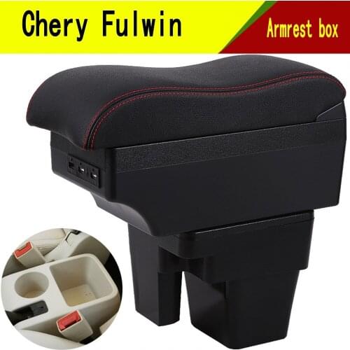 Car armrest box central Store content Storage box with cup holder phone holder USB interface for Chery fulwin 2
