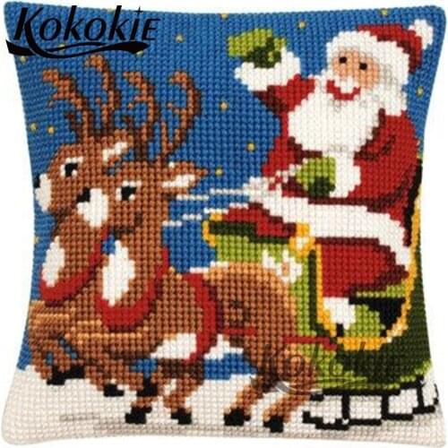 Diy cushions embroidery yarn pillowcase Christmas throw pillow kit Counted cross stitch pillow kits embroider needlework kits