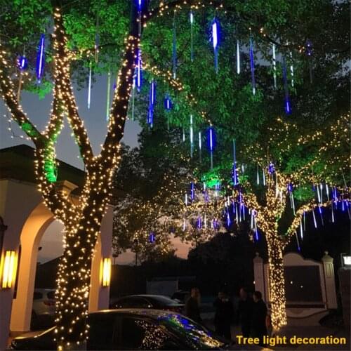 50cm LED Romantic Meteor Shower String Light Holiday Outdoor Waterproof Fairy Lamp for Christmas Wedding Party Garden Tree Decor