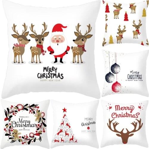 Merry Christmas Throw Pillow Case Cushion Covers for Home Sofa Chair Decorative Pillowcases
