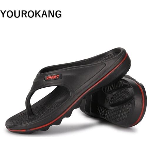 Summer Men Slippers Fashion EVA Man Flip Flops Indoor Floor Home Slipper Male Bathroom Slides New Big Size Quick Dry Beach Shoes